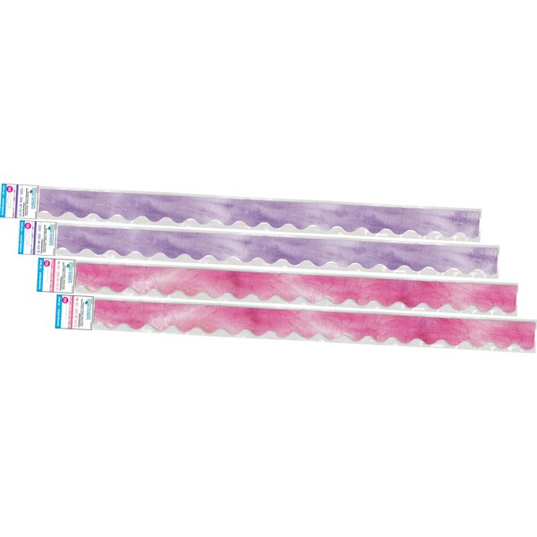 Tie-Dye & OmbrÃ© Pink & Purple Double-Sided Scalloped Trim Set Of 4, 52/set